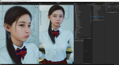数字人SUA 通过实时面部捕捉展现各种表情 图片来源：Unity供图