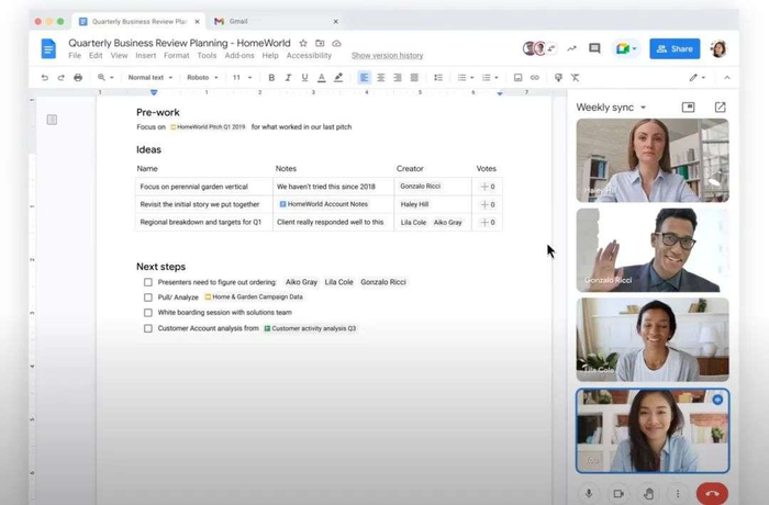 通过GoogleWorkplace同时进行通话和文档协作｜Google