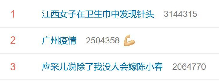 　　微博热搜截图