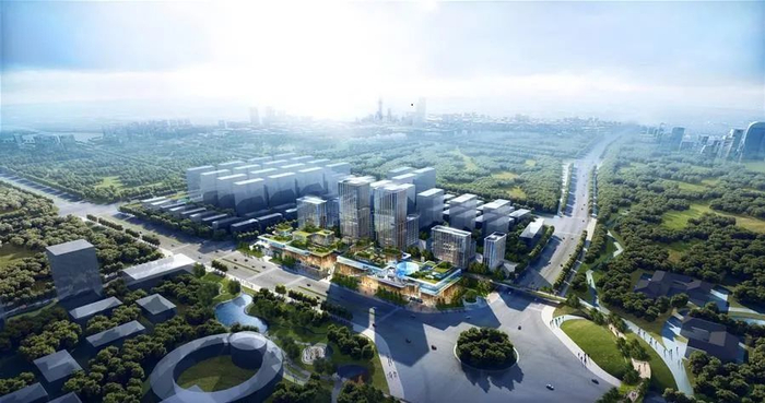 位于上海市奉贤区南桥新城的绿地奉贤健康产业园规划效果图。 （新华社）