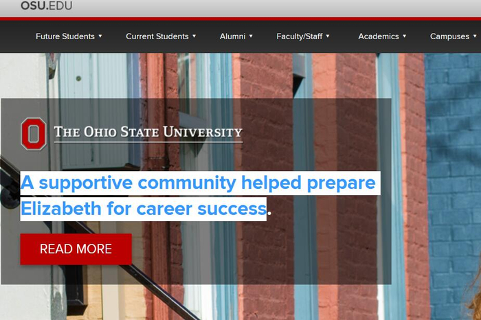 　　截图来源：美国俄亥俄州立大学网站