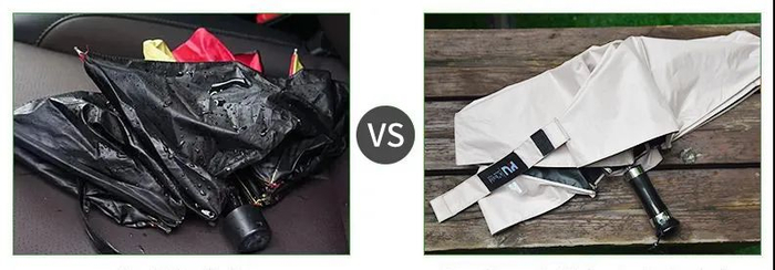 ▲左为普通雨伞，右为kobold伞