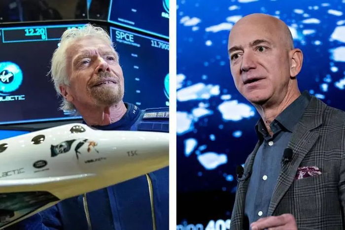 布兰森将比“老对手”贝索斯提前9天进入太空。图据《时代》杂志