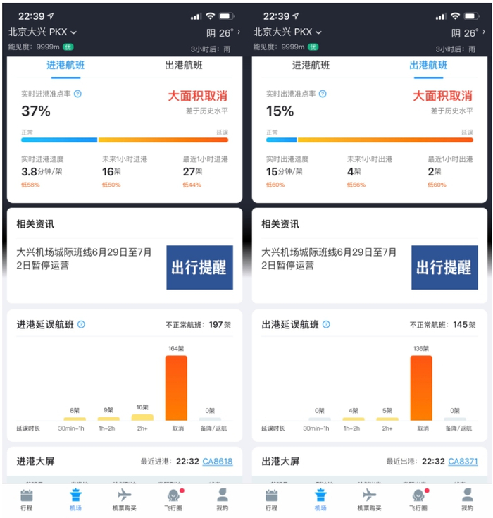 截图来源：飞常准APP