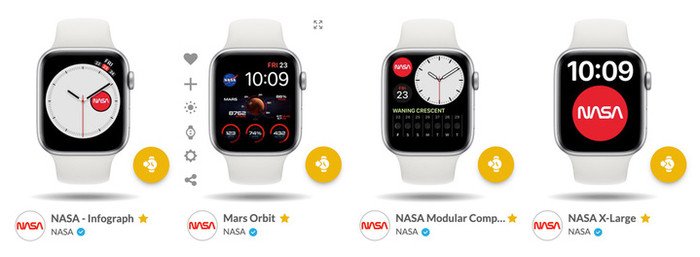 ▲ Facer 上的 NASA 主题表盘。 图片来自：Facer