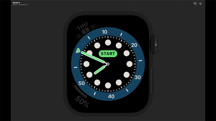 ▲ Apple Watch‘正计时’表盘 图片来自：YouTube @Alok Pandey