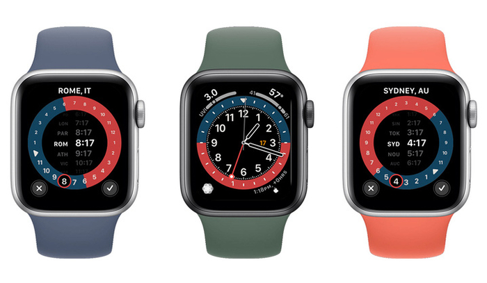▲ Apple Watch‘GMT’表盘。 图片来自：MacStories