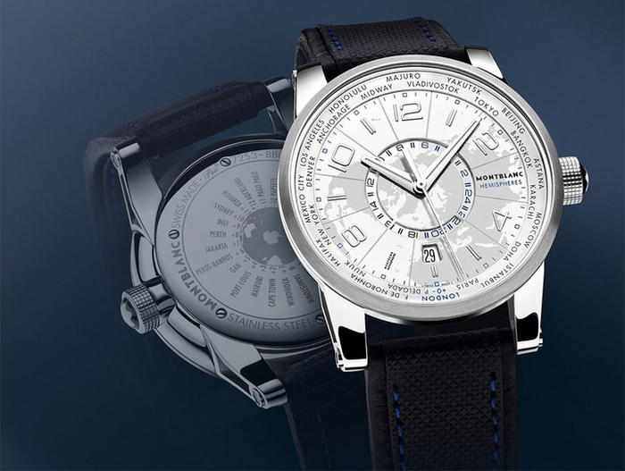 ▲ 万宝龙推出的 TimeWalker World Time Hemispheres。 图片来自：Hodinkee
