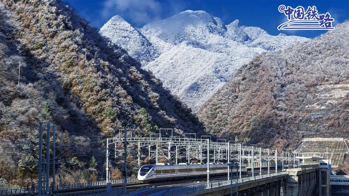 一列动车组列车驶过东岔站。肖玉亮 摄