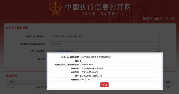 来源：中国执行信息公开网