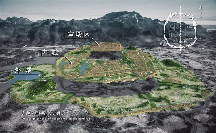 ▲良渚古城三重结构