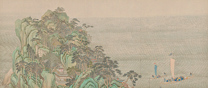 《乾隆南巡图之金山放船至焦山》（第5卷）（局部）国博供图