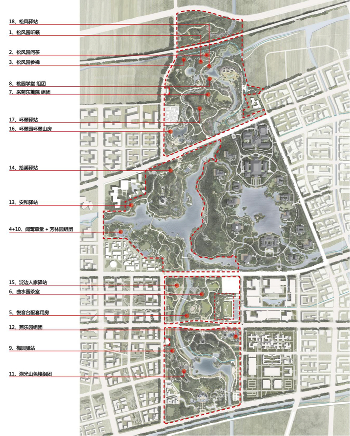 图2  悦容公园部分配套公共空间位置图