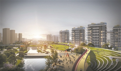 　　板桥未来社区邻里绿谷概念效果图。