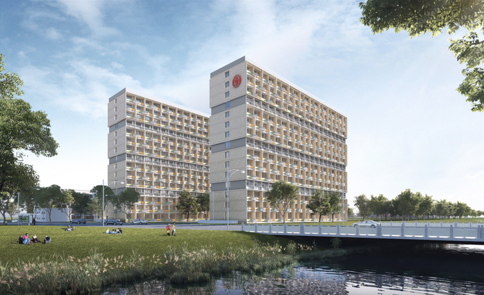 ▲西南侧人视效果图