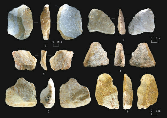 太子陵地点出土石制品（工具类）。天津市文化遗产保护中心供图