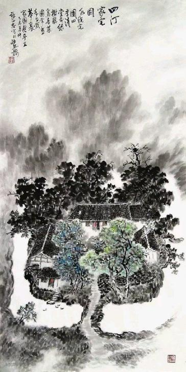 △ 四汀家宅图 张正忠绘制