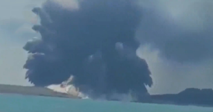 汤加火山喷发。图/视频截图