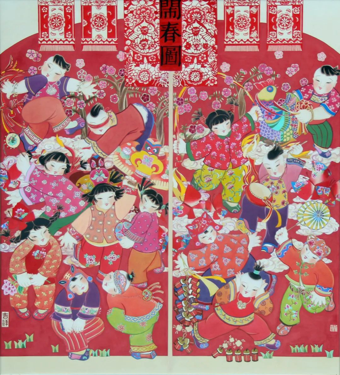 ▲李龙燕老师作品《闹春图》