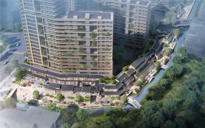 ▲水街局部鸟瞰图