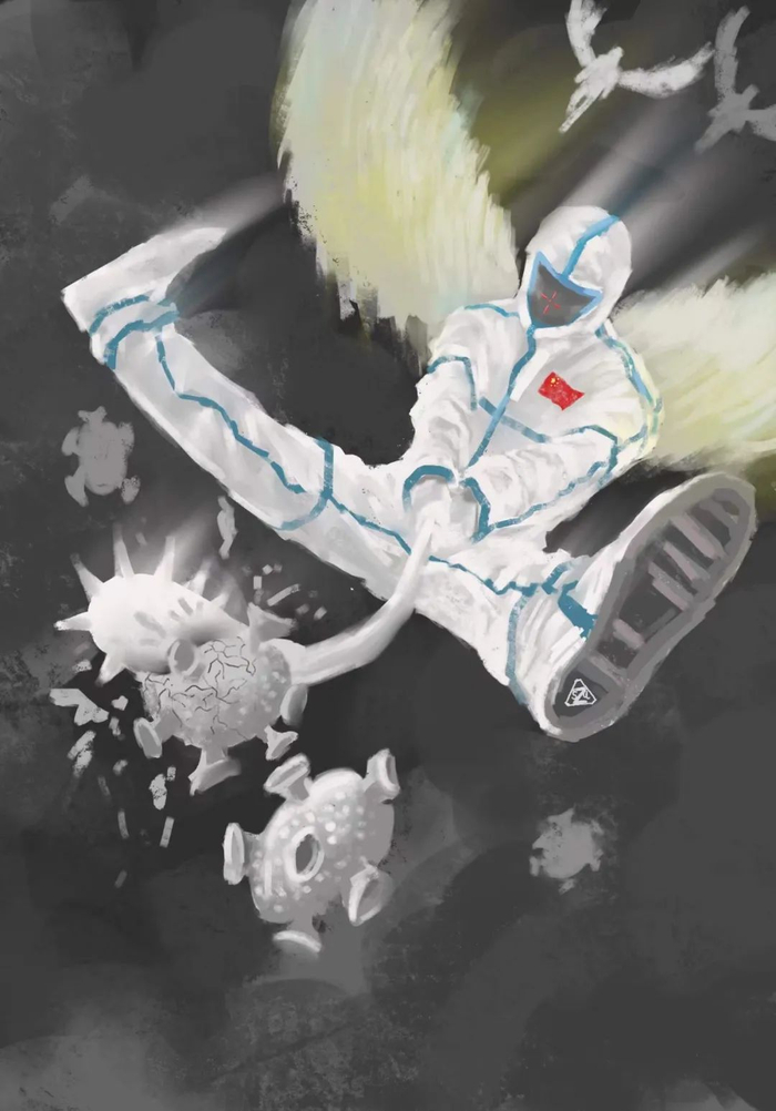 艺术学院工美1801班赵树乾《病毒哪里逃！》