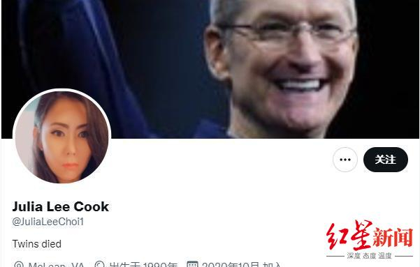 ▲蔡的推特简介更新为了“双胞胎死了”