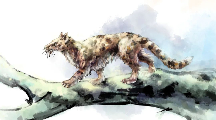 小古猫复原图。中科院南京地质古生物研究所谭超 绘