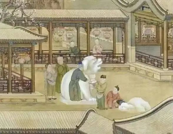 △《乾隆帝岁朝行乐图》（局部）