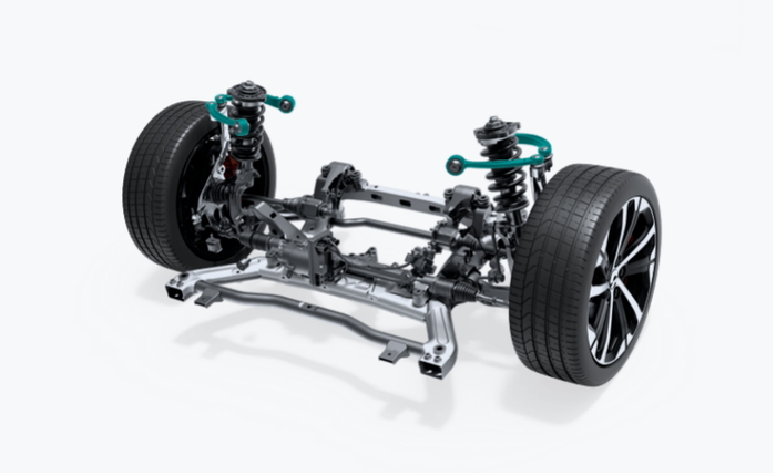 注意上叉臂是被拆分成了前后两个连杆，这是ET5