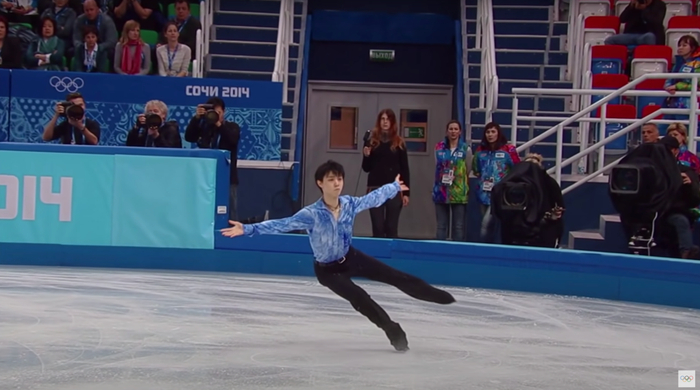羽生结弦在索契冬奥会&nbsp;图片来源：视频截图