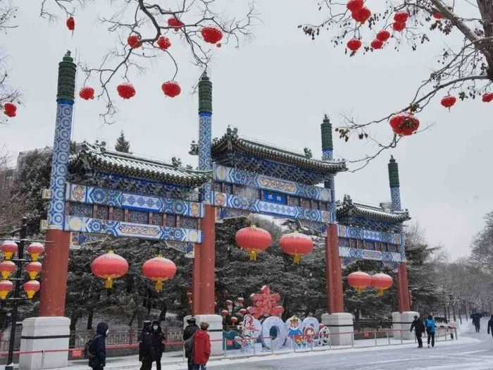 游客前往陶然亭公园赏雪景 北京市公园管理中心供图