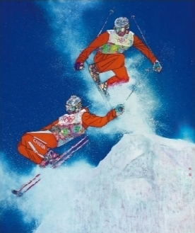         《巅峰舞雪》 国画 高毅 黄华三