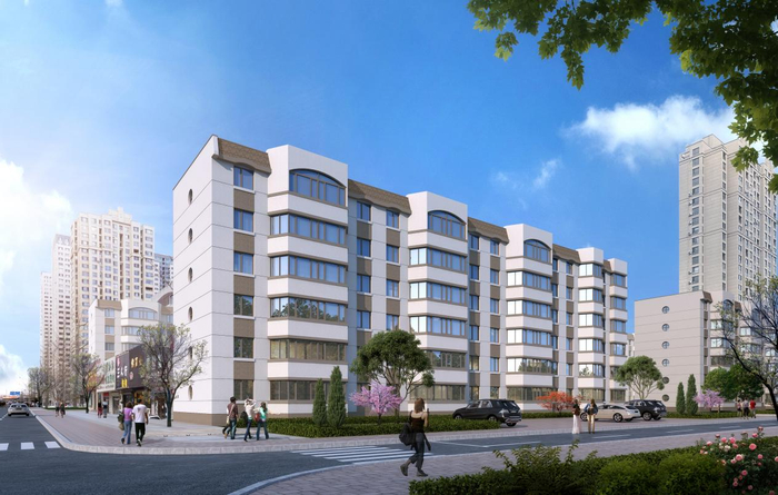 青松北里小区楼体效果图