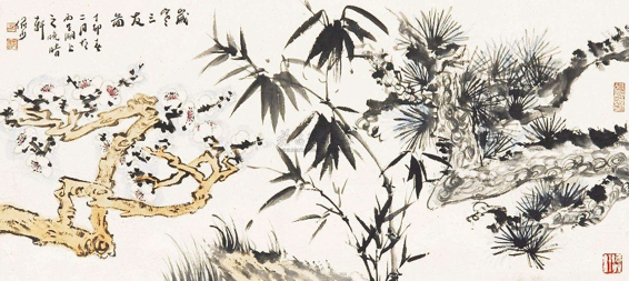 岁寒三友画卷（图片来自网络）