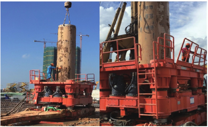 图5 摇动式套管钻机施工