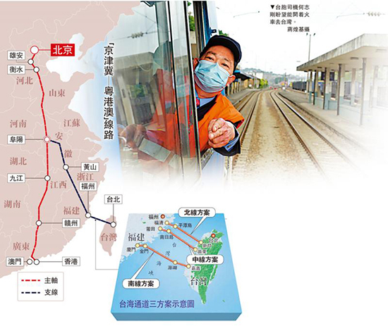 　　图：台胞司机何志刚盼望能开着火车去台湾。\蒋煌基摄