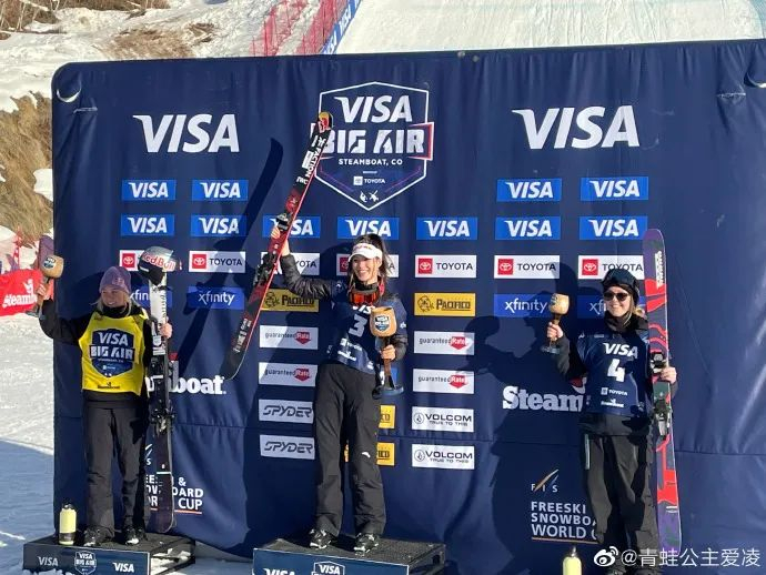  首次大跳台世界杯夺得金牌 图片来源：谷爱凌微博