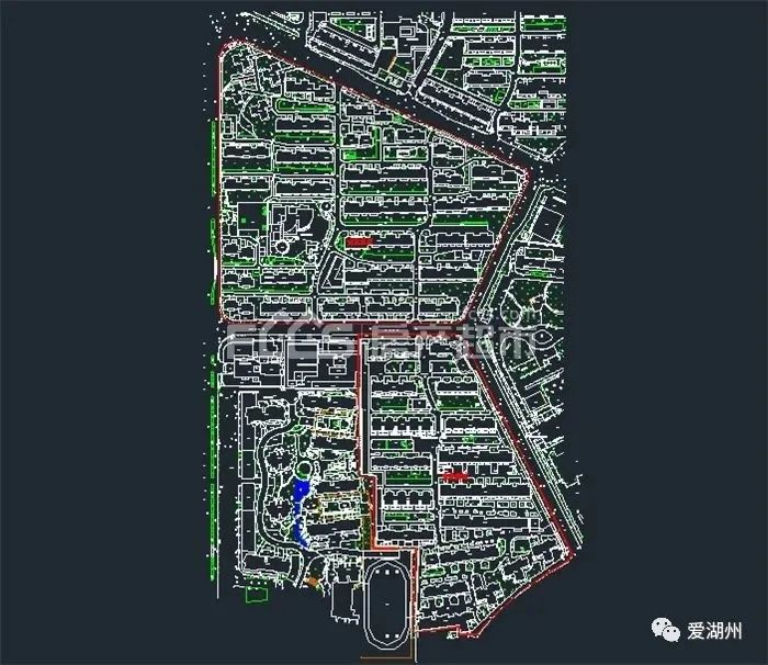 （吉北小区、吉南小区 改造范围示意图）