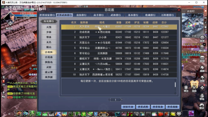 游戏排行榜鼓励玩家瞻仰“天下第一”的风采