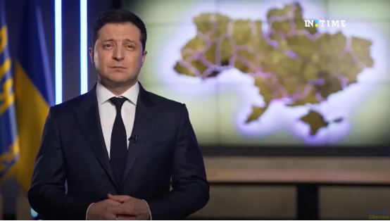 泽连斯基发表电视讲话 视频截图