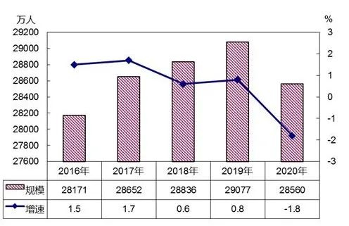 农民工规模及增速（图源：国家统计局）