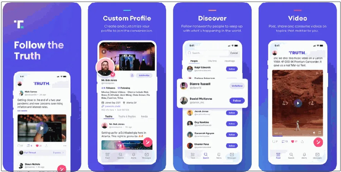 “真实社交”被怀疑抄袭推特界面。来源：苹果应用商店
