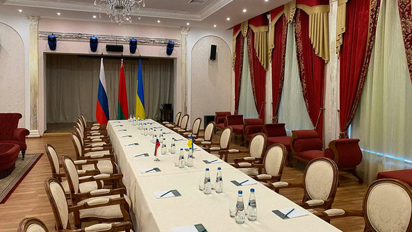 俄乌谈判会场 图源：白俄罗斯外交部