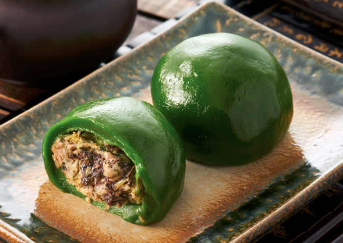 图说：德兴菜馆店黑松露菜肉青团