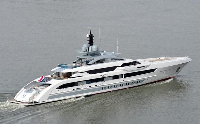 阿列克佩罗夫的“卡拉狄加超新星号”游艇。&nbsp; 图源：Marine Traffic