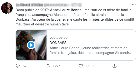 法国网民推荐博内尔的纪录片《顿巴斯》