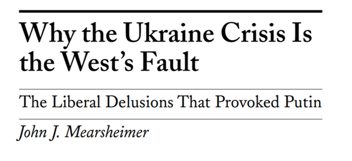 （图为2014年时米尔斯海默发表的评论乌克兰局势的文章） 