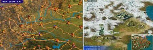 图3.《群英III》和《群英IV》的封闭式路线图与开放式大地图。