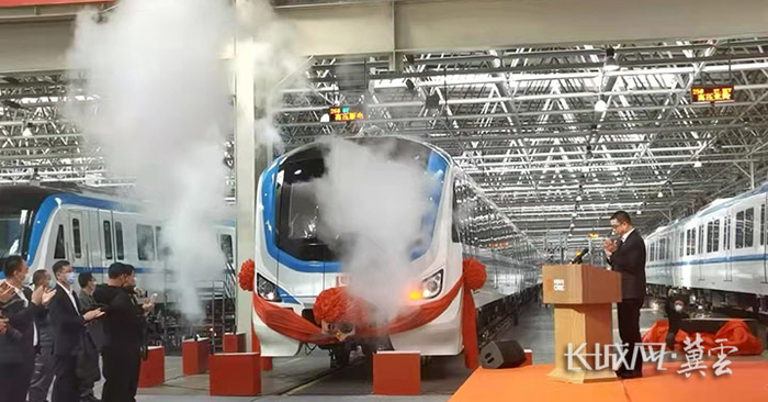 台州市域铁路S1线一期工程首列车揭幕仪式。长城网·冀云客户端记者 冯喆 摄