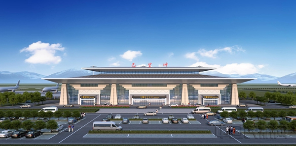 巴里坤机场航站楼透视图